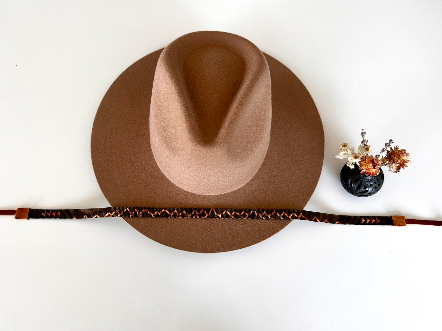 Brown and Rose Gold Mountain Range Hatband