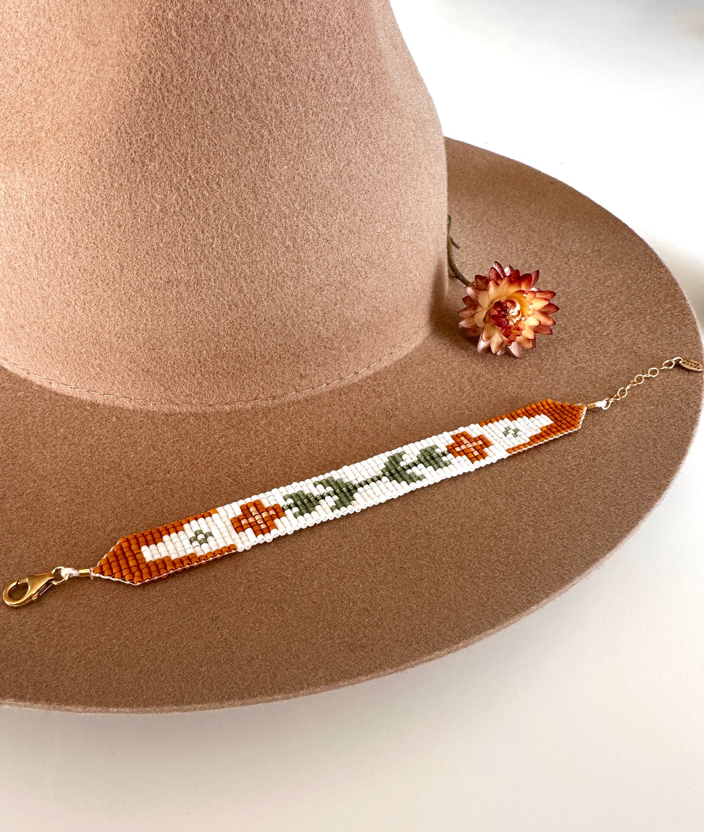 Orange Flower Bracelet