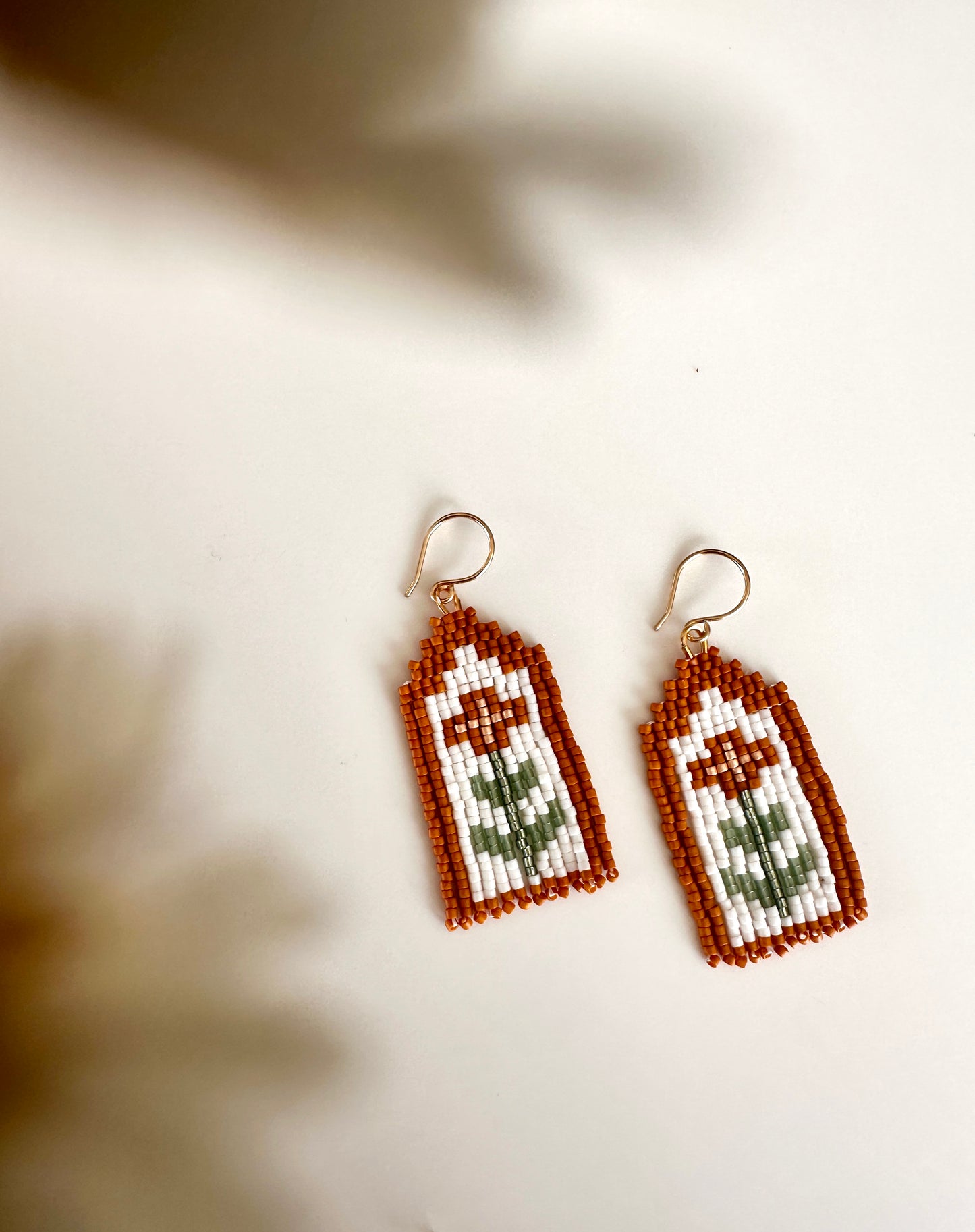 Orange Flower Earrings