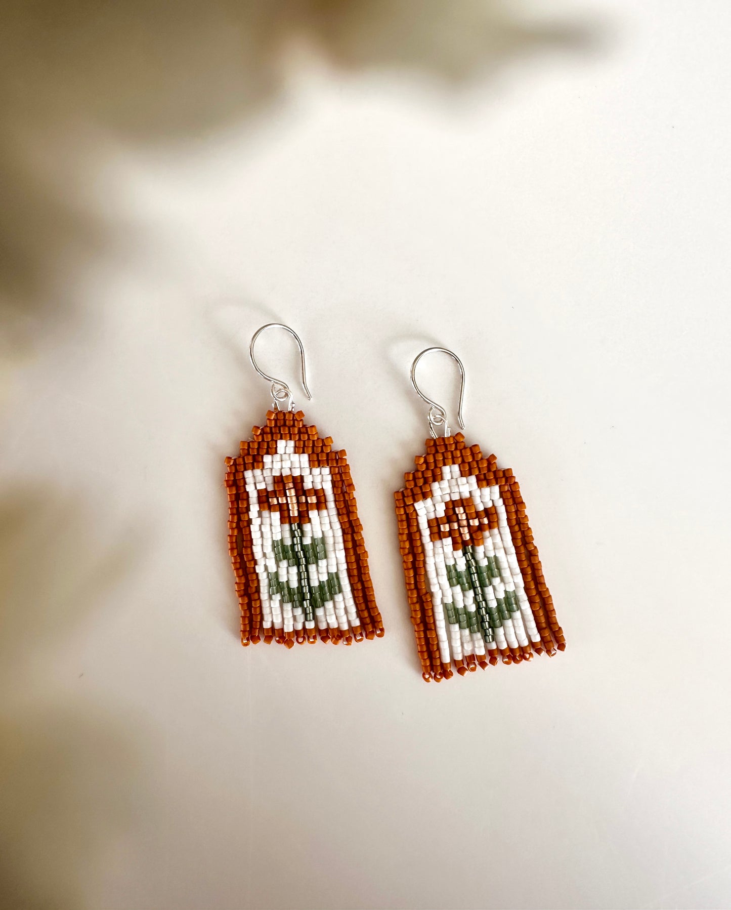 Orange Flower Earrings
