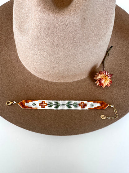 Orange Flower Bracelet