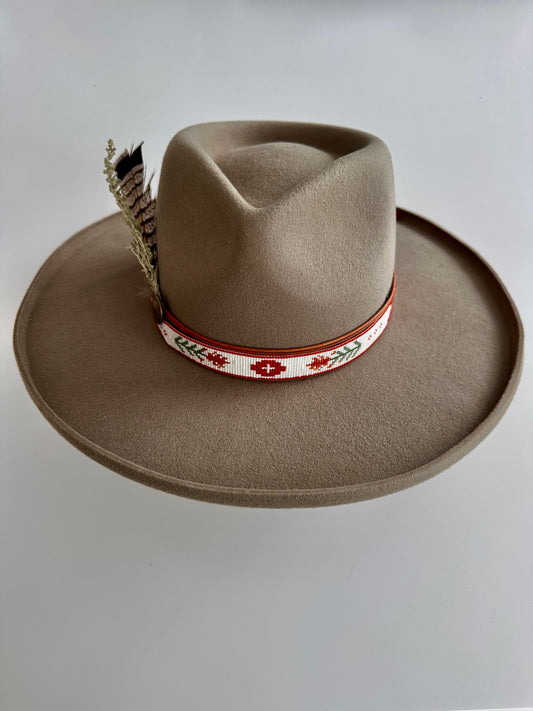 Extra Wide Indian Paintbrush Hatband