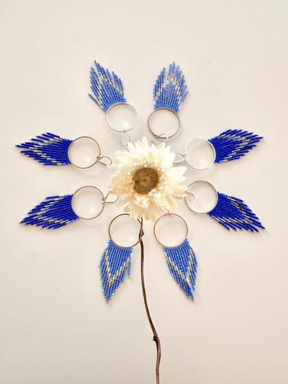 Periwinkle Fringe Hoops - Sterling Silver or 14 KT Gold
