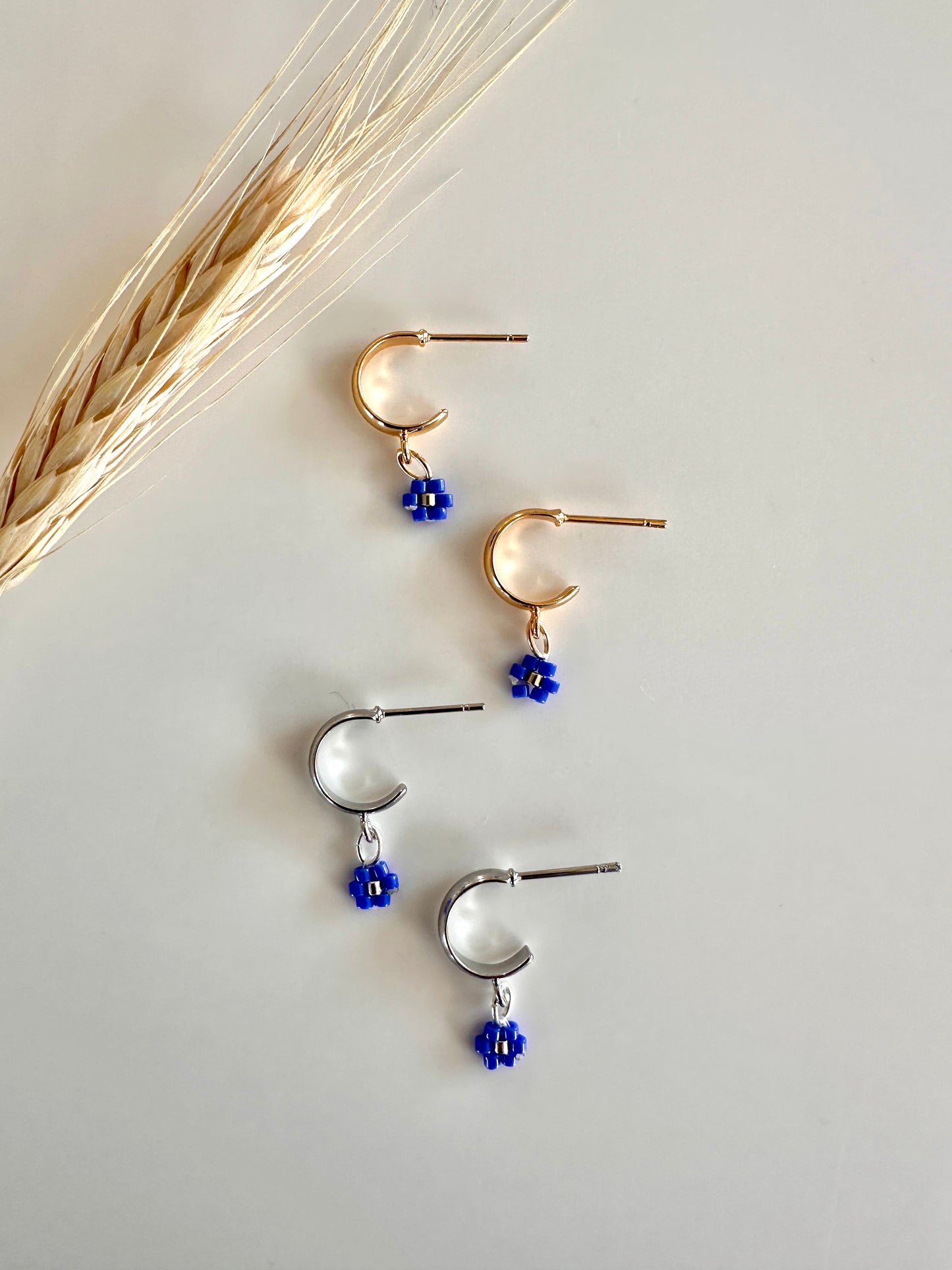 Lapis Huggies - Silver or Gold