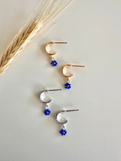 Lapis Huggies - Silver or Gold
