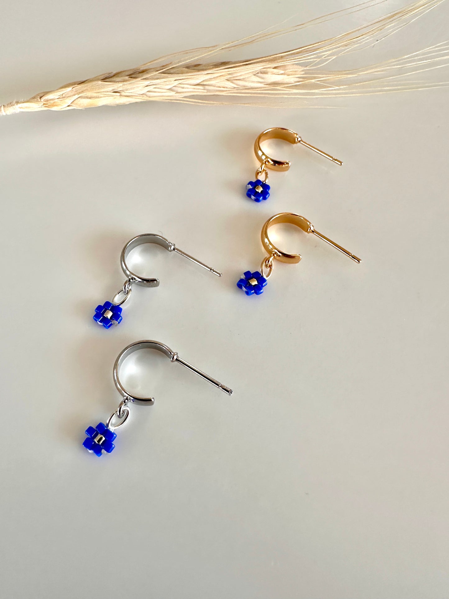 Lapis Huggies - Silver or Gold