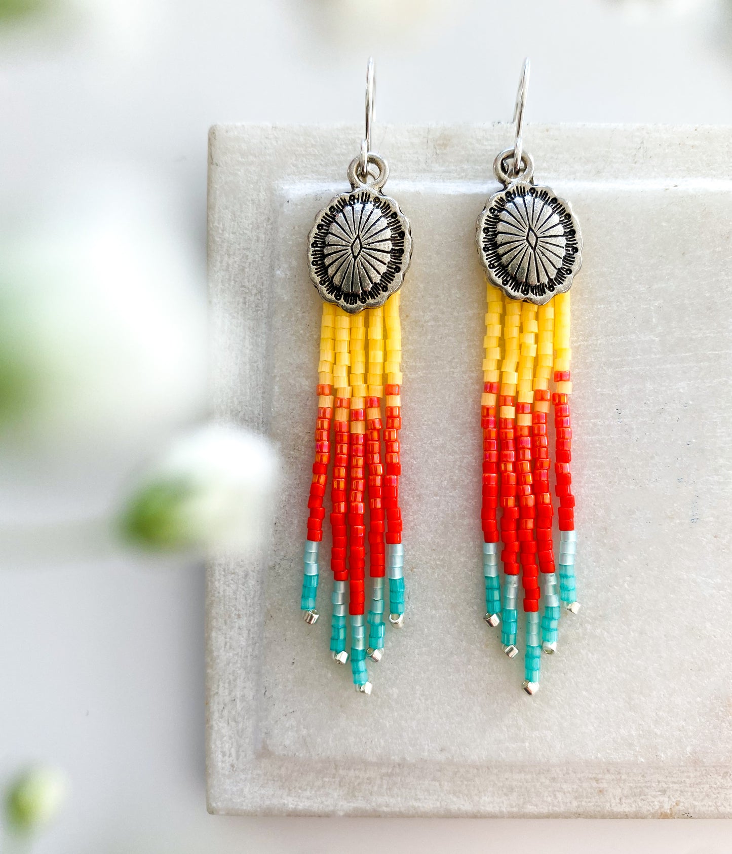 Concho Earrings - Tequila Sunrise