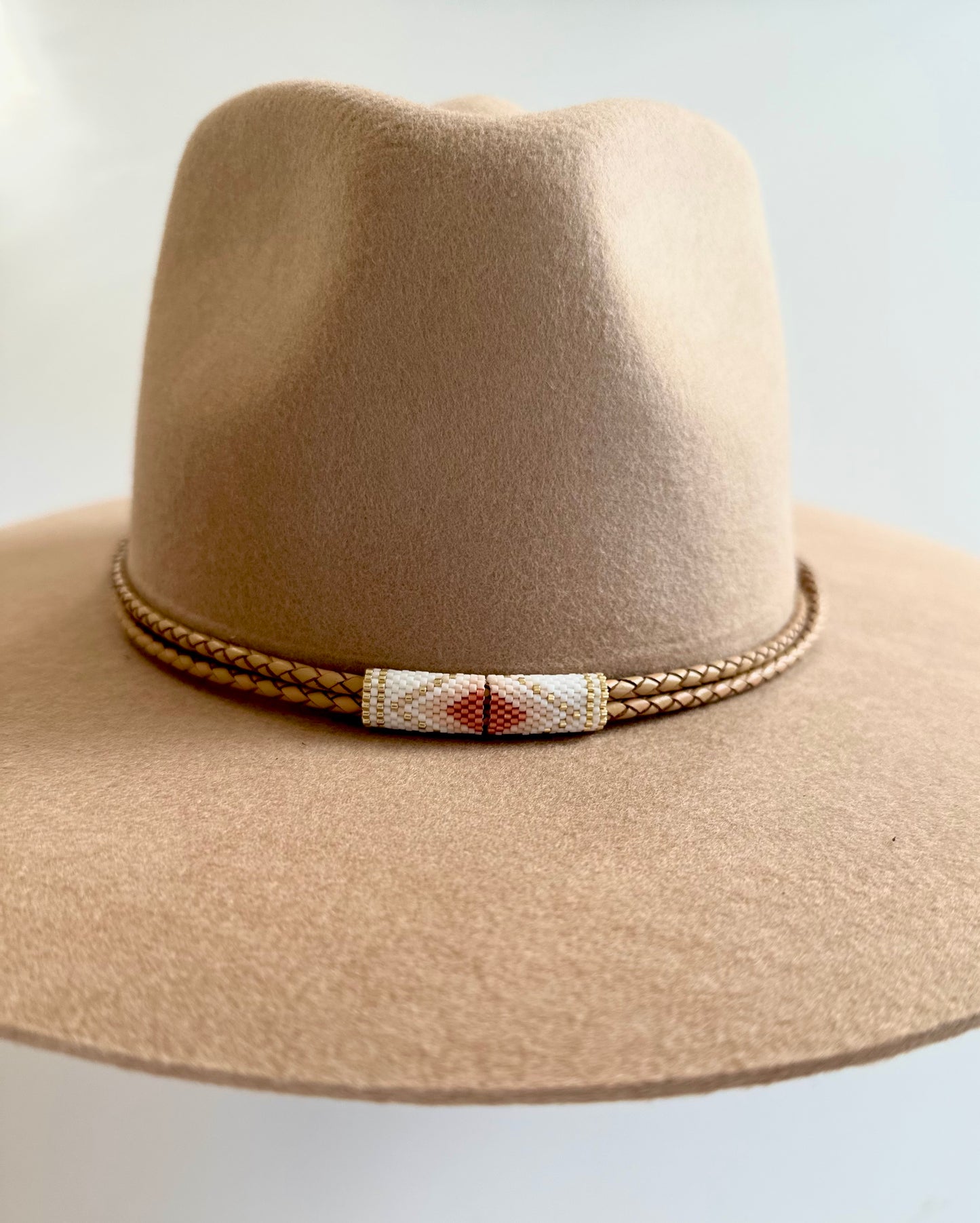 Leather Hatband - Pink and Black